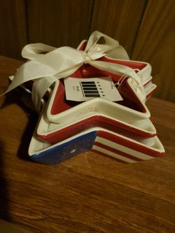 Set of  three 4th  of July  holiday serving dishes