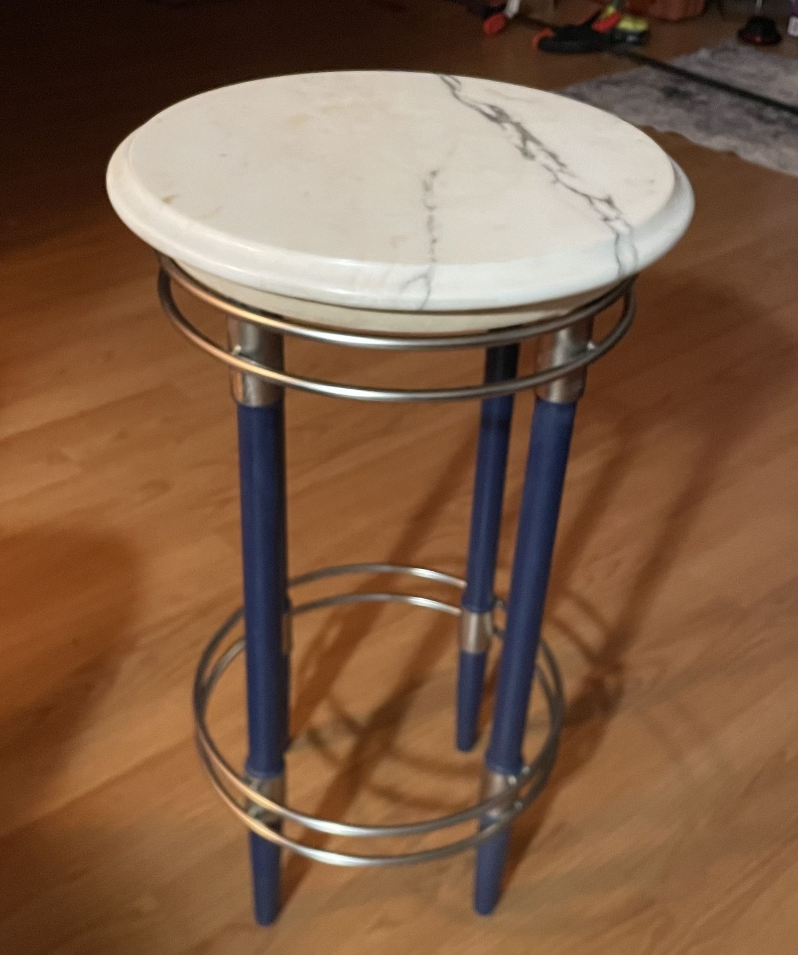 W&Z Italian Marble Tabletop, Removable On Wooden And Aluminum Base.