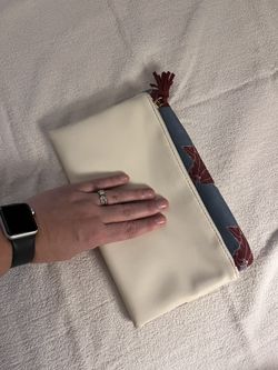 Floral Folding Flux Leather Clutch Pursue With Zipper