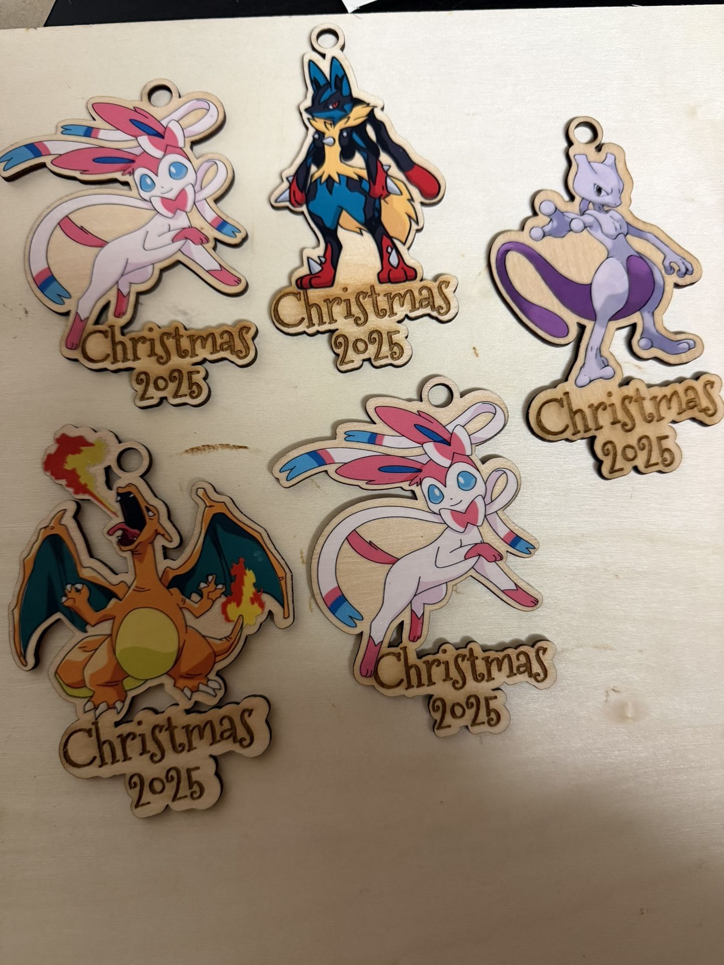 Pokemon Christmas Ornaments Wooden