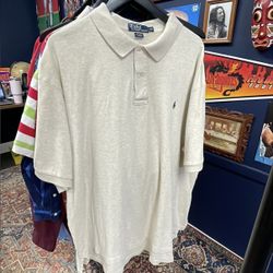 (XXL/3XL)28.5x29.5 Ralph Lauren Cream Polo Shirt