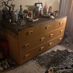 Real Wood Dresser And Side Table 