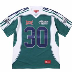 SUPREME SUDDEN DEATH FOOTBALL JERSEY TEAL SIZE LARGE 