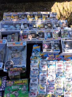 Funko pops , hot wheels, power rangers and legos