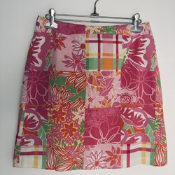 Lilly Pulitzer Classic Pink Floral Patchwork Skirt