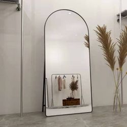 Arched Full Length Mirror, L71’’W31.5’’ Floor Mirror with Stand, Arched Wall Mirror Full Length, Large Standing Mirror Full Length, Wall-Mounted Mirro