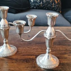 Candelabra Set Duchin Creations Weighted In Silver