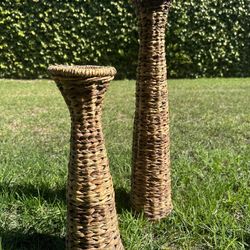 Wicker Candle Holders