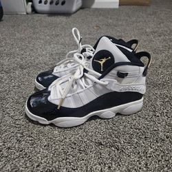 Air Jordan 6 Rings White Black Gold Youth 6Y / Women’s 7.5