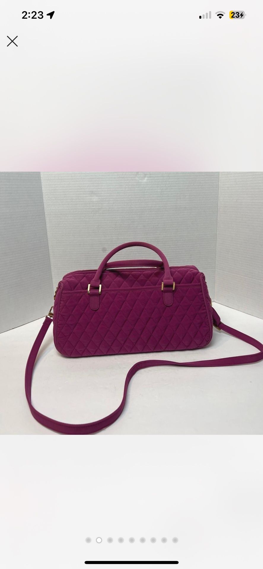 Vera Bradley Quilted Fuchsia Handbag