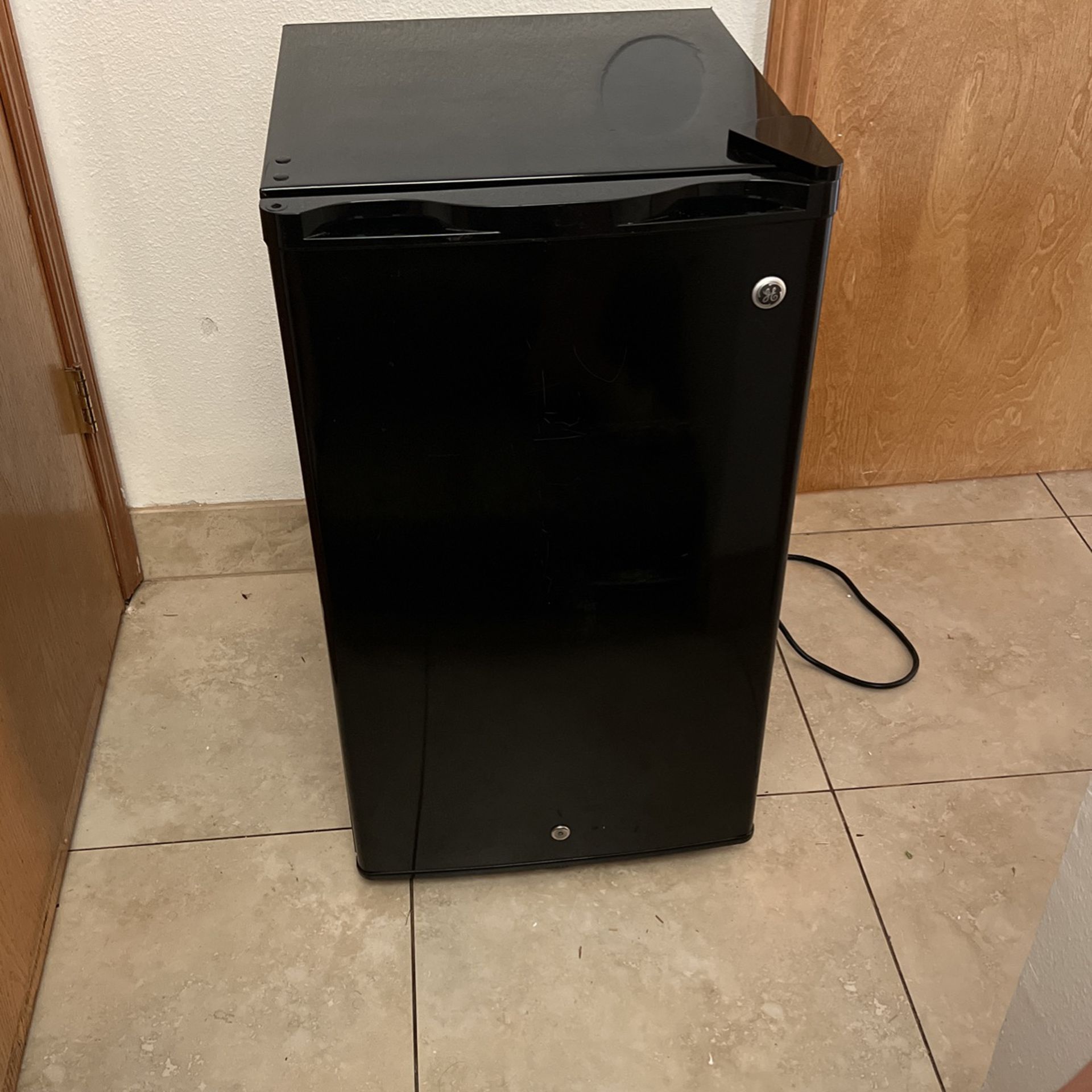 Black GE Mini Fridge