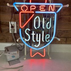 Vintage Old Style Neon Beer Sign