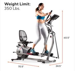 Bike and Elliptical  -ProForm Hybrid Trainer XT Recumbent Bike and Elliptical - good condition