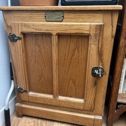 Vintage White Clad Ice Chest/End table