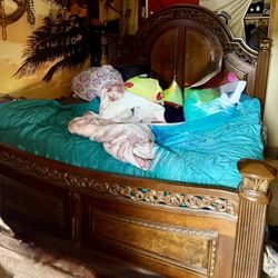 Wood bed frame set $1350 OBO