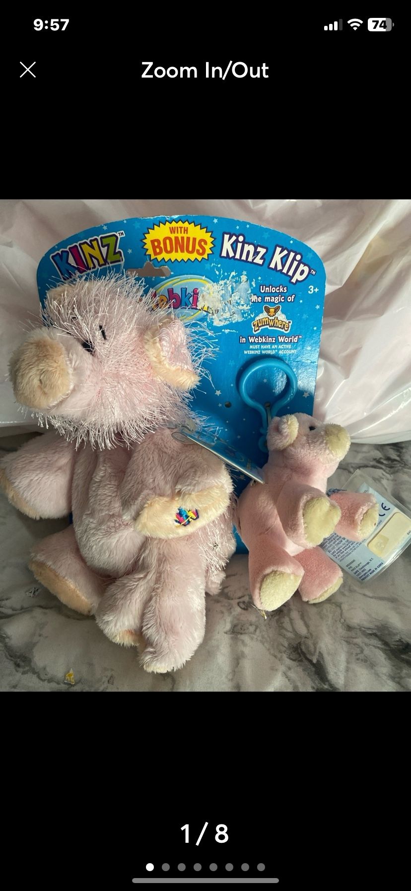 Brand New GANZ Webkinz Pig HM002 with Kinz Klip
