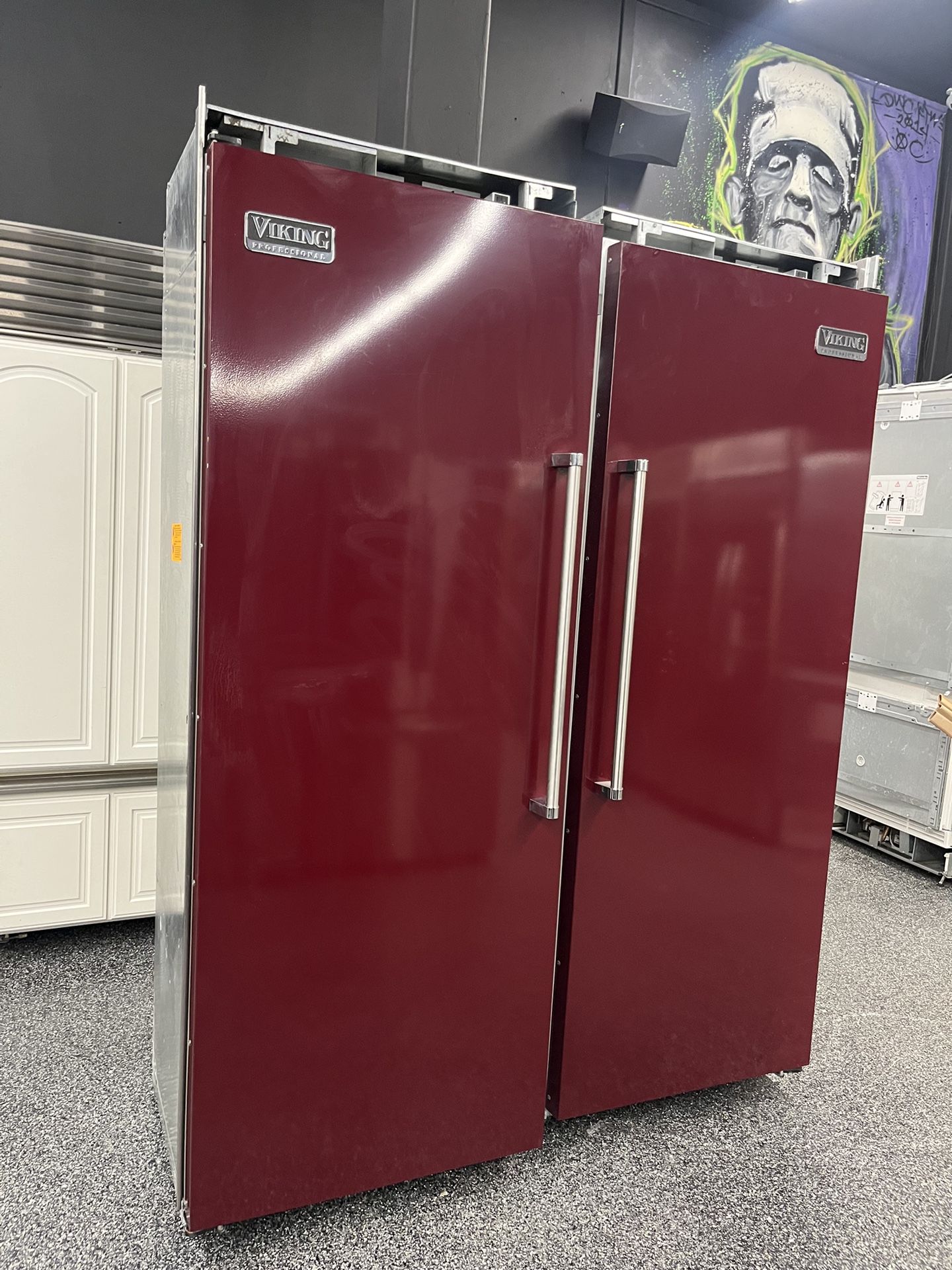 Built In Viking Professional Upright Column Fridge Freezer Set 60”