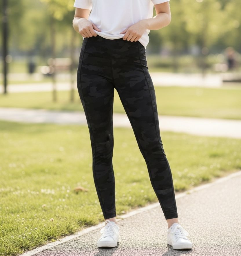 Lululemon Camo Leggings Women’s Size Small Black & Gray Camo Ankle Length