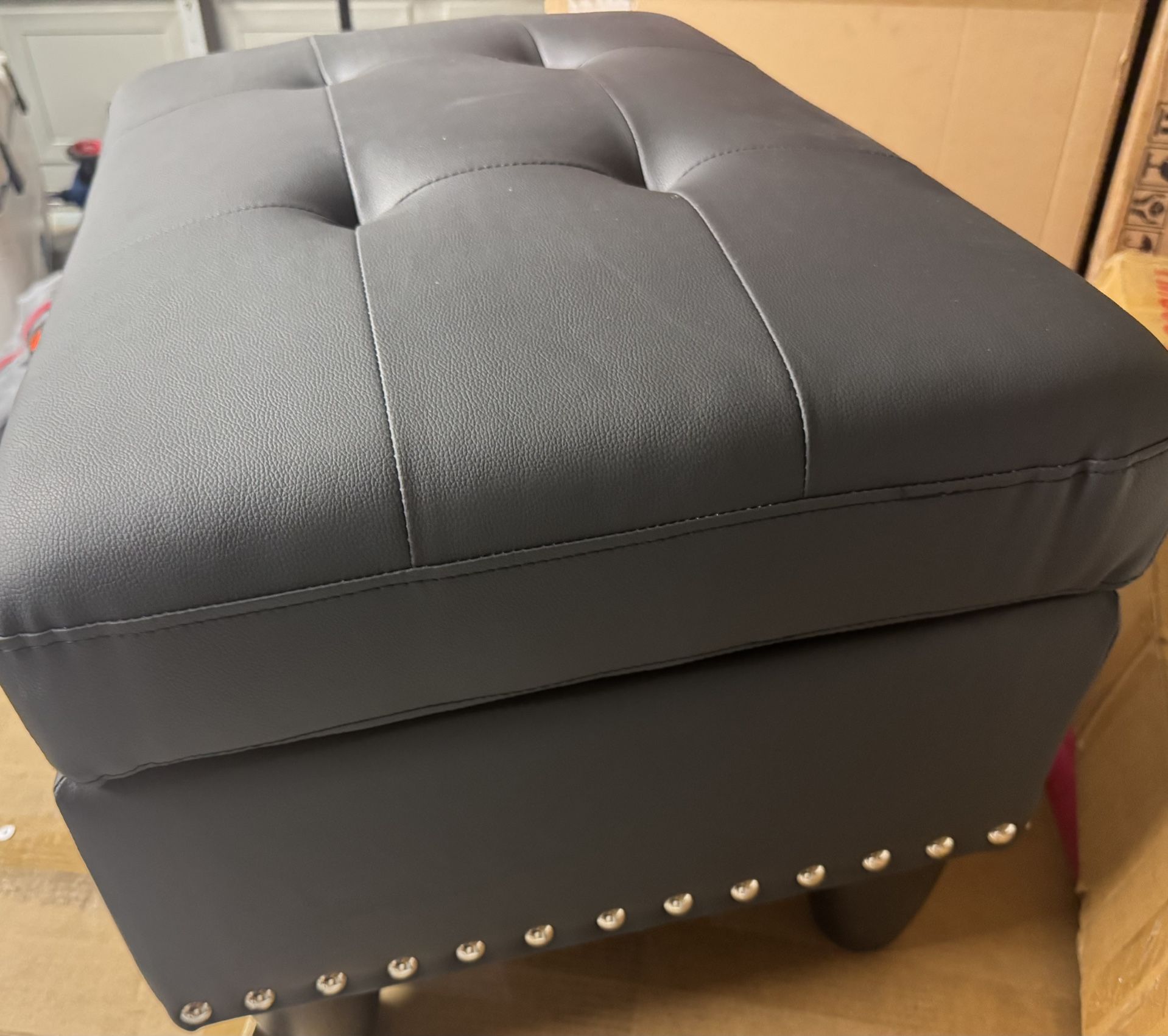 Brand New Gray Ottoman