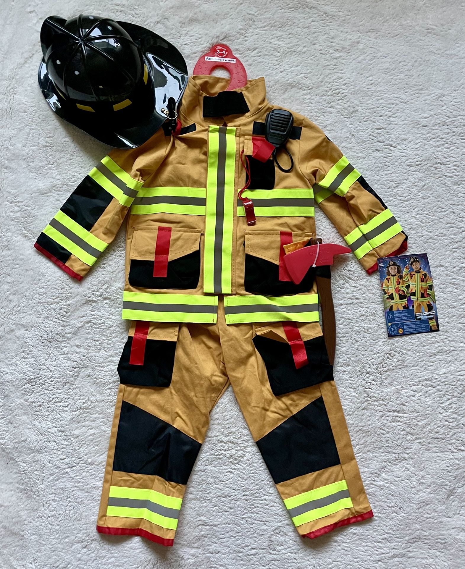 NEW Size 3T/4T Firefighter Complete Halloween Costume 