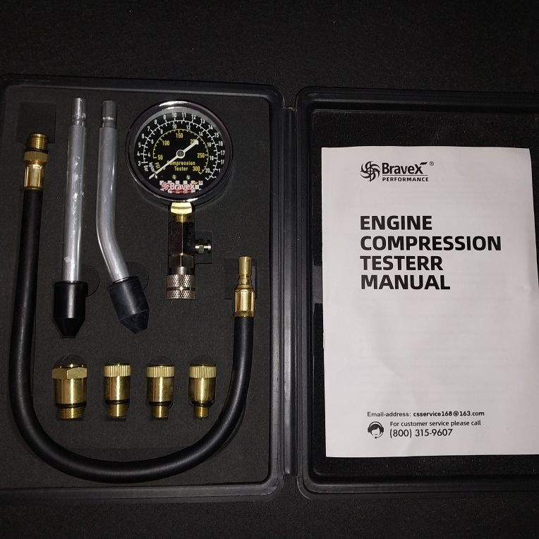 New 8 Piece Engine Compression Tester Kit