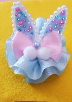 Easter pigtails hair bows