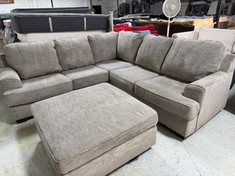 Sectional sofa and ottoman 100”-100”