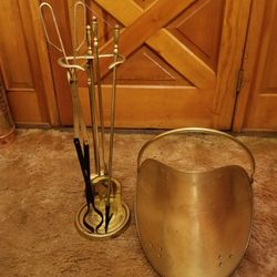 5pc Brass Fire Tool Set