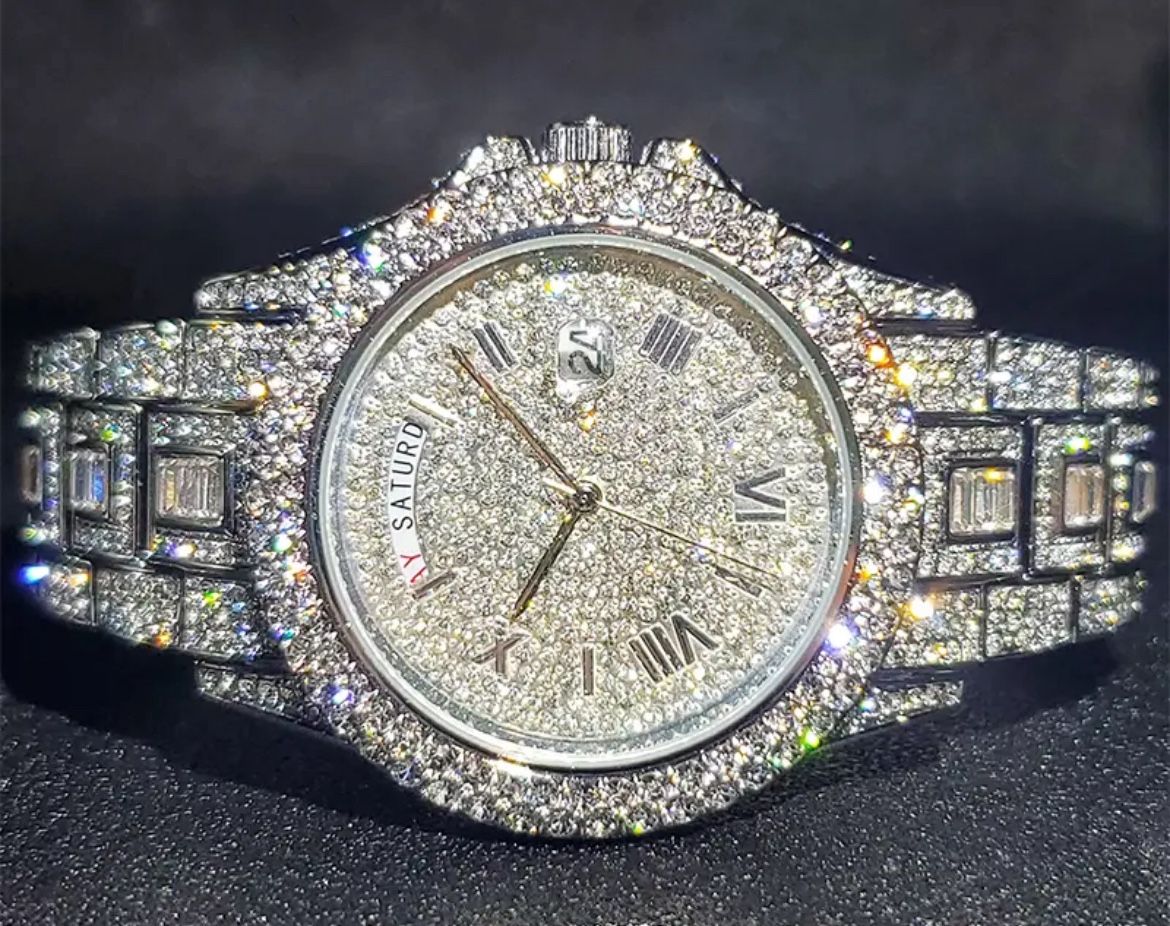 Silver Diamond Watch