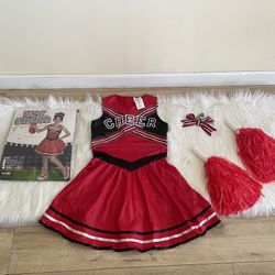 Bring It Cheerleader Red Dress With Pompoms Costume
