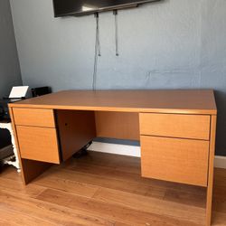 Filing Cabinet. Secretary’s Desk. Office Furniture. Wooden Desk