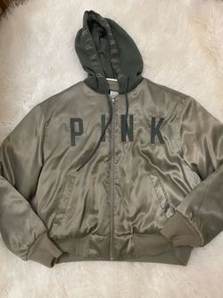 Victoria Secret PINK Olive Green Bomber Jacket