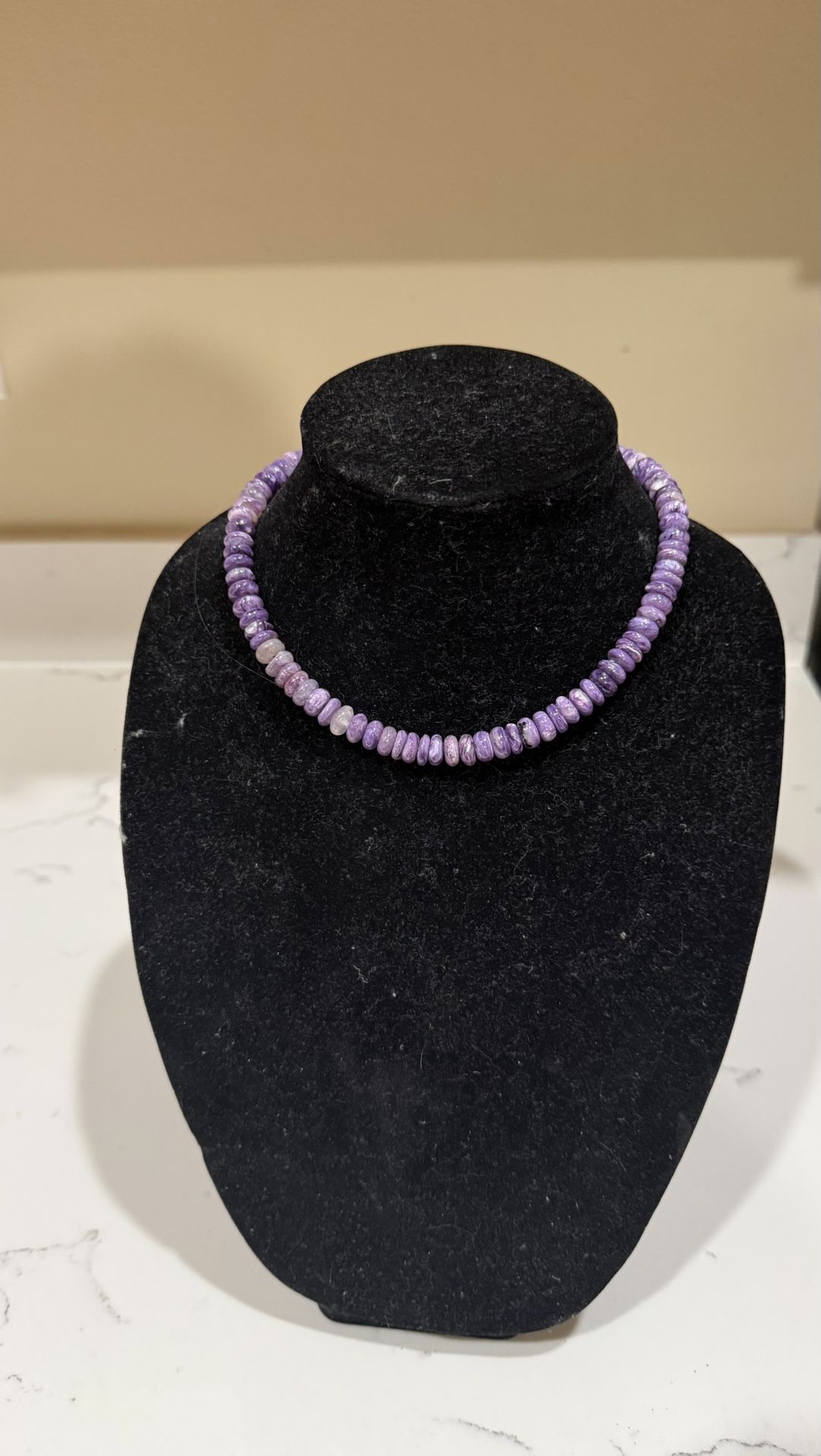 New Beads made of real pearls. Purple color. Charoite