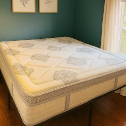 King Hybrid Mattress And Metal Platform Frame