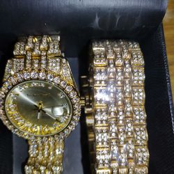 Iced Out Gold Watch