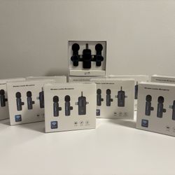 3in1 Wireless Mini Lavalier Microphone Video Recording USB-C for iPhone Android