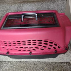 Medium Sized Black And Pink Double Door Pet Carrier