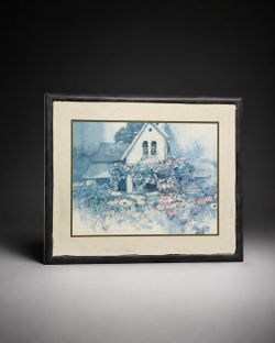 Framed Cottage Garden Watercolor-Style Print
