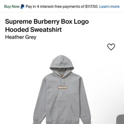  SEND OFFERS supreme burberry hoodie size xl