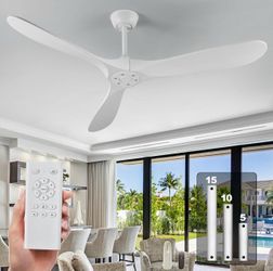 New in box Ceiling Fans Without Light, 52 Inch Indoor Outdoor Ceiling Fans no Light, 3 Blade Solid Wood Ceiling Fan with Remote Control for Patios Liv