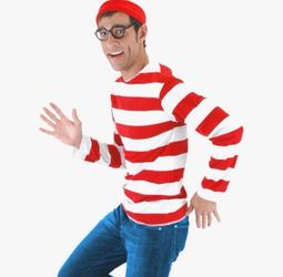 Where's Waldo Costume Set size Medium adult.