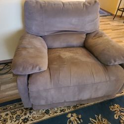 Electric Reclining Couch, Chair And Storage Ottoman