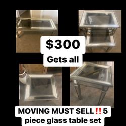 5 Piece Glass Table Set 