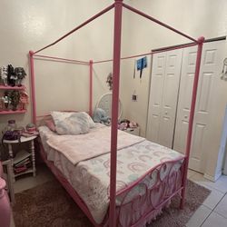 Pink Twin Canopy Bed