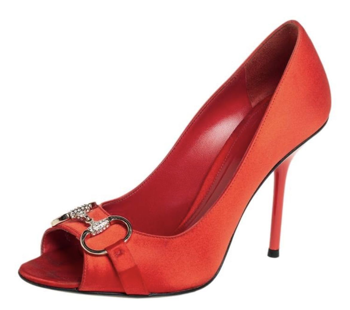 Authentic Gucci Satin Horsebit Heels