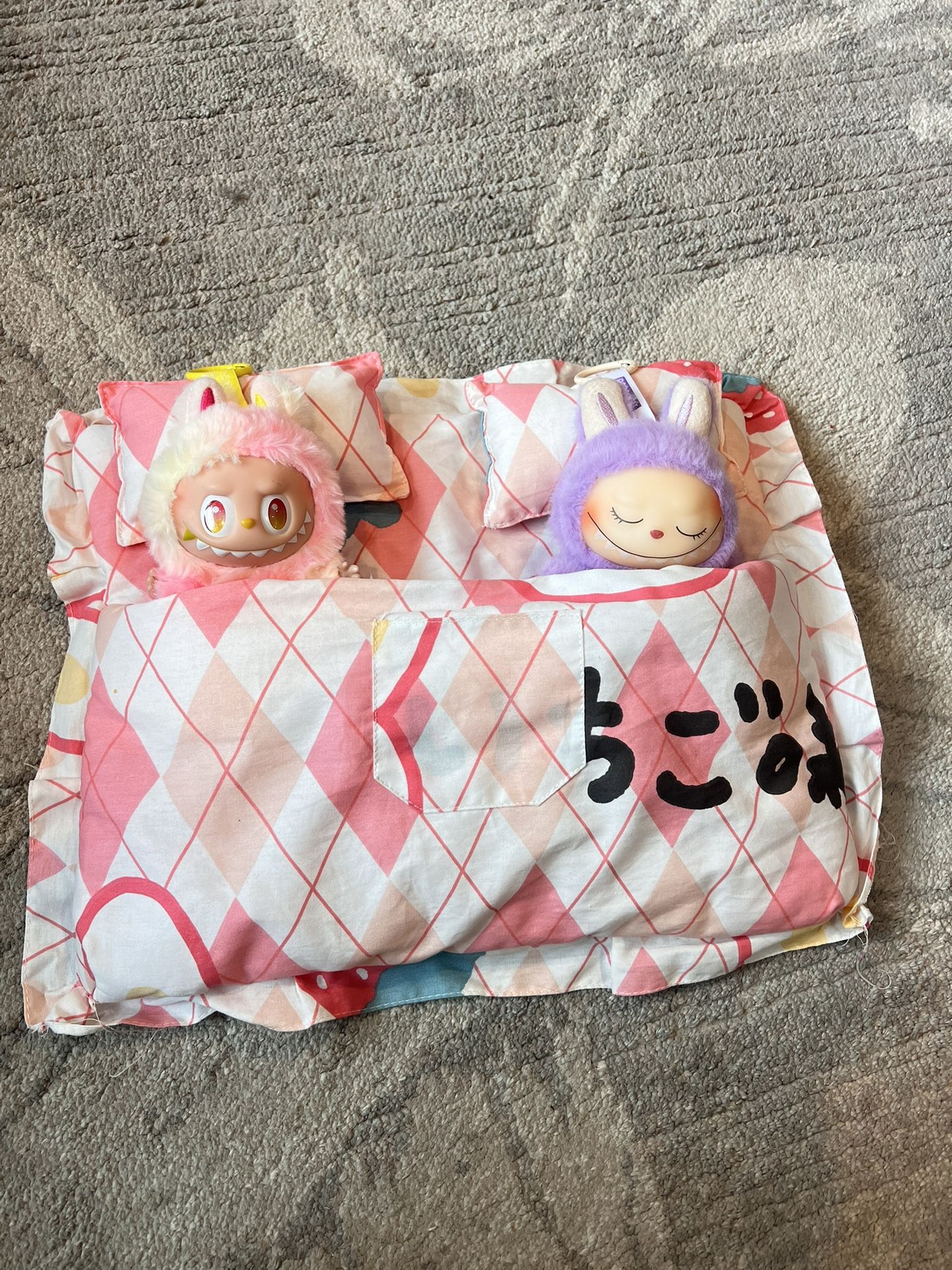 Labubu Double Sleeping Bag & 2 Pillows β Pink (Dolls NOT Included)