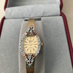 Reduced Price.  Mathey Tissot Watch With Garnet Crystals. New Battery.