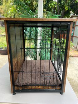 End table dog crate