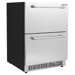 NEW VEVOR 24in Dual Undercounter Refrigerator w/ Drawers