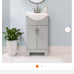 NEW Glacier bay 18 in. Single Sink Pearl Gray Bath Vanity with White Cultured Marble Top $120 NO BOX